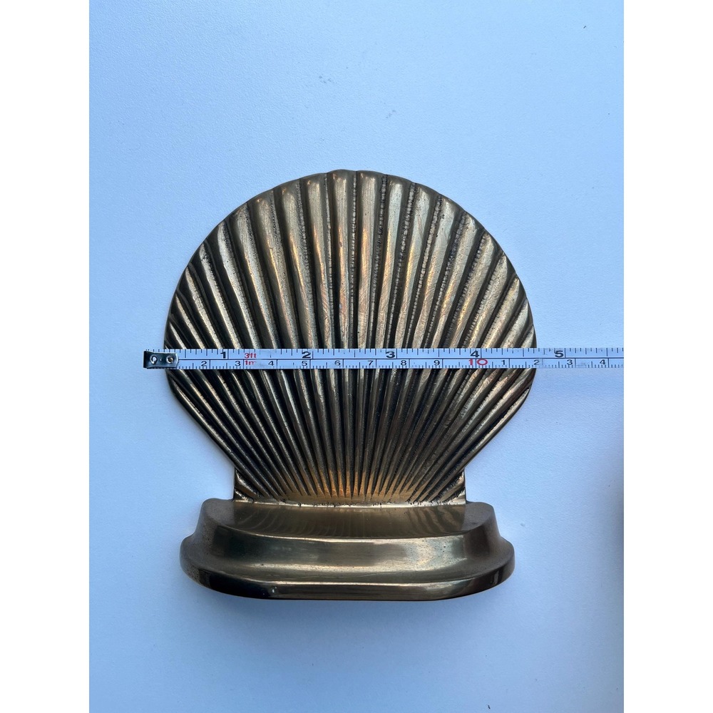 Pair of solid brass shell bookends - Picture 4 of 4